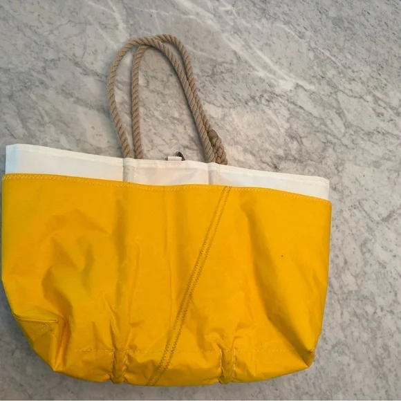 Sea Bags Maine Blue Stripe Ogunquit Beach Tote preowned preloved - Picture 9 of 11